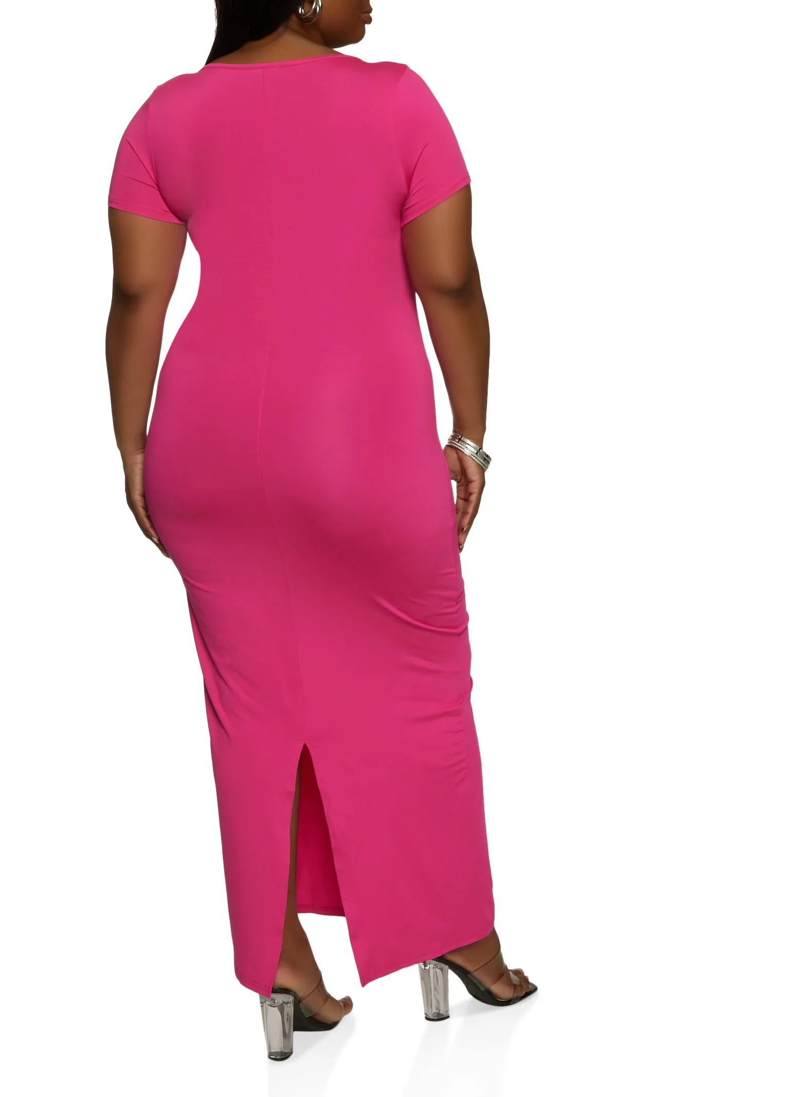 Plus Size Daisy Back Slit T Shirt Maxi Dress sold by Rainbow product image thumbnail 3