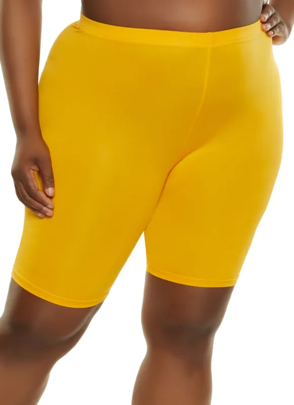Plus Size Basic Bermuda Biker Shorts sold by Rainbow
