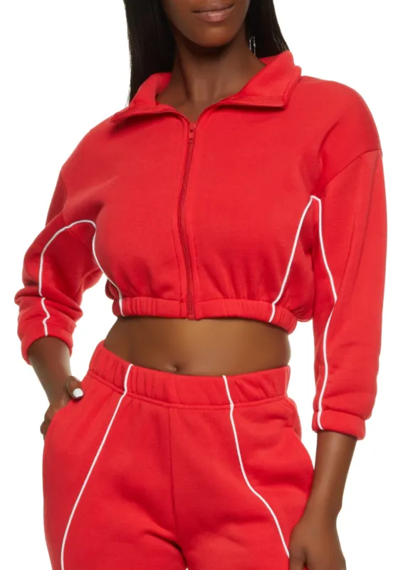 Fleece Zip Front Cropped Jacket sold by Rainbow
