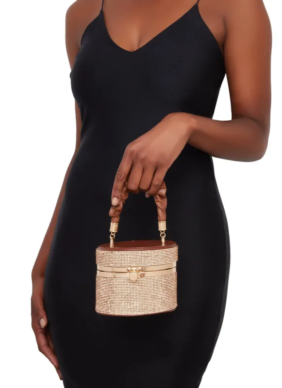 Rhinestone Mini Convertible Cylinder Bag sold by Rainbow