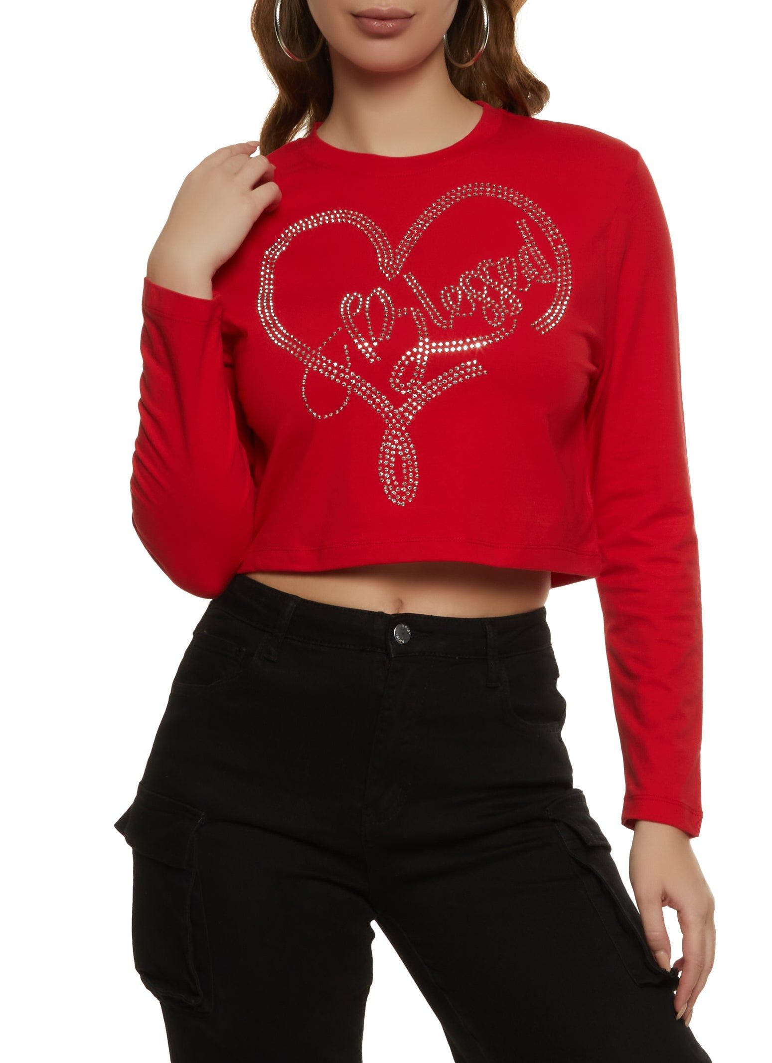 Blessed Long Sleeve Rhinestone Graphic Tee sold by Rainbow