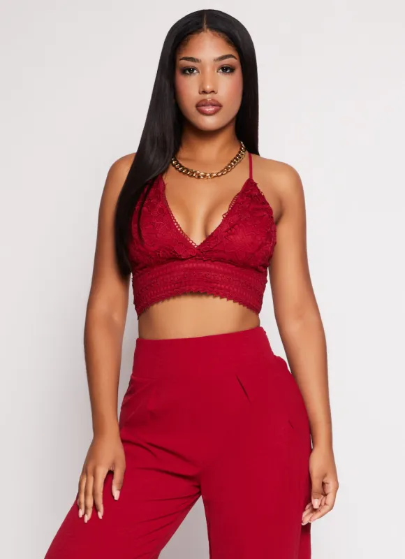 Patterned Crochet Knit Crop Top sold by Rainbow