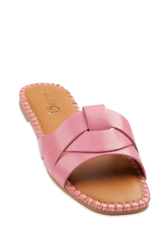 Woven Band Open Toe Slide Sandals sold by Rainbow