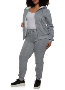 Plus Size Sherpa Lined Zip Front Hoodie sold by Rainbow