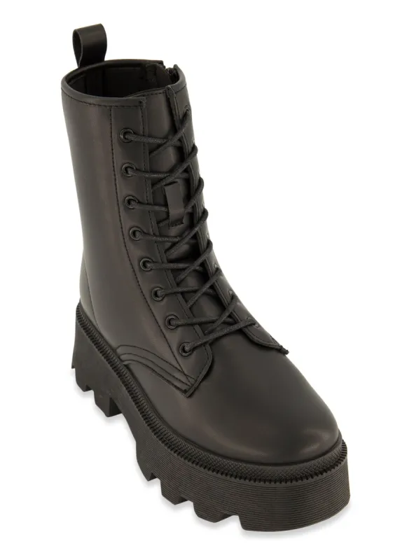 Platform Lug Sole Combat Boots sold by Rainbow
