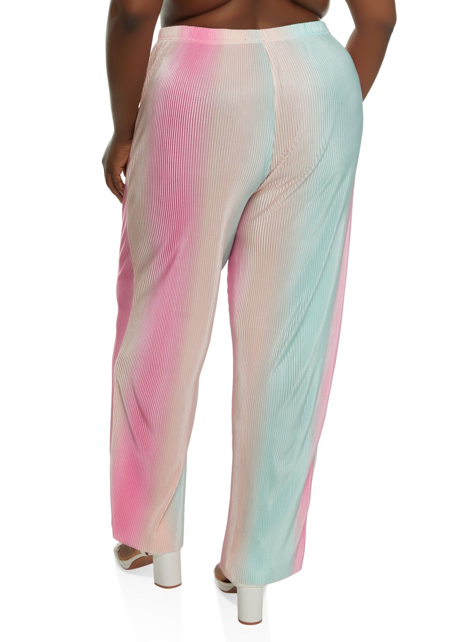 Plus Size Plisse Printed Wide Leg Pants sold by Rainbow product image thumbnail 2