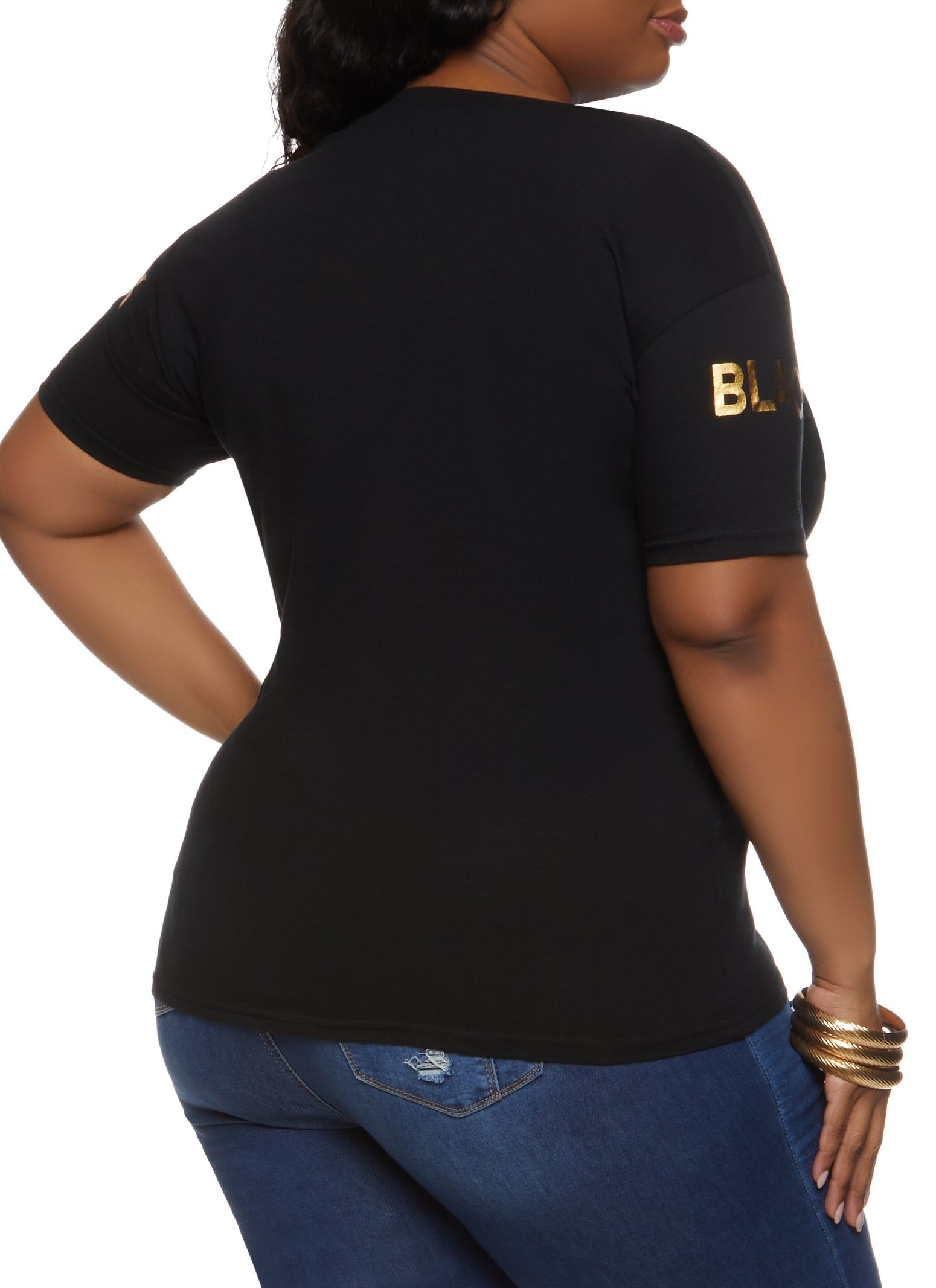 Plus Size Black Love Black History Foil Graphic Tee sold by Rainbow product image thumbnail 2