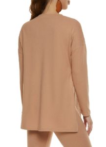 Brushed Knit Side Slit Tunic Top sold by Rainbow
