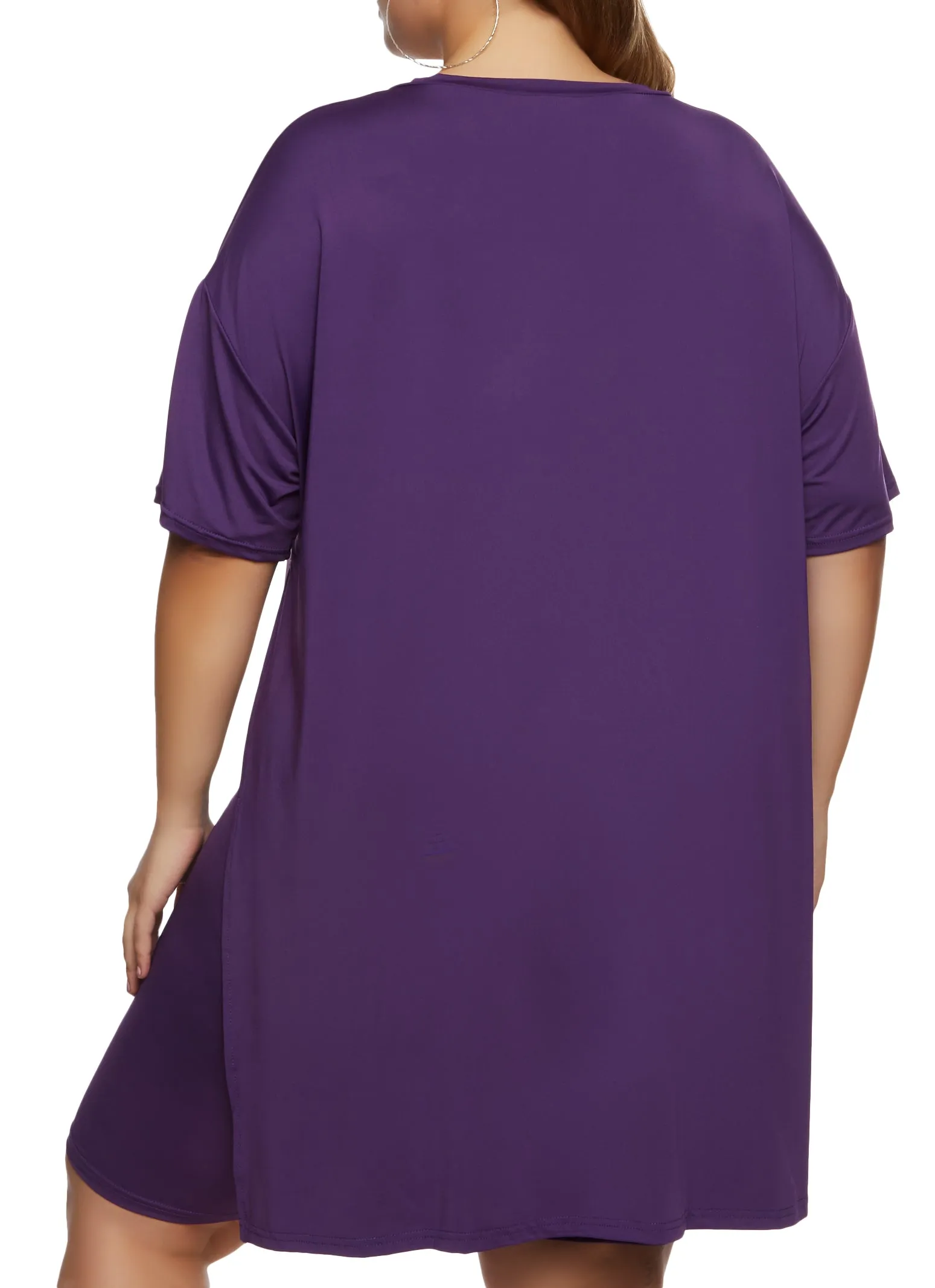 Plus Size Daisy Side Slit Oversized Tee sold by Rainbow product image thumbnail 3