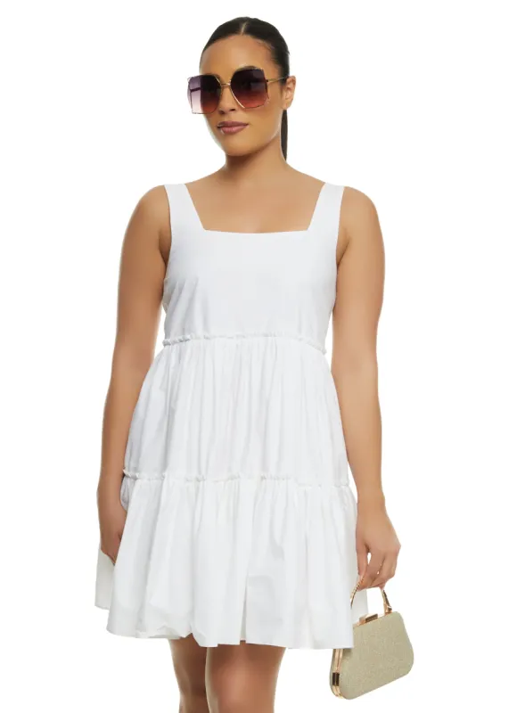 Poplin Sleeveless Tiered Dress sold by Rainbow