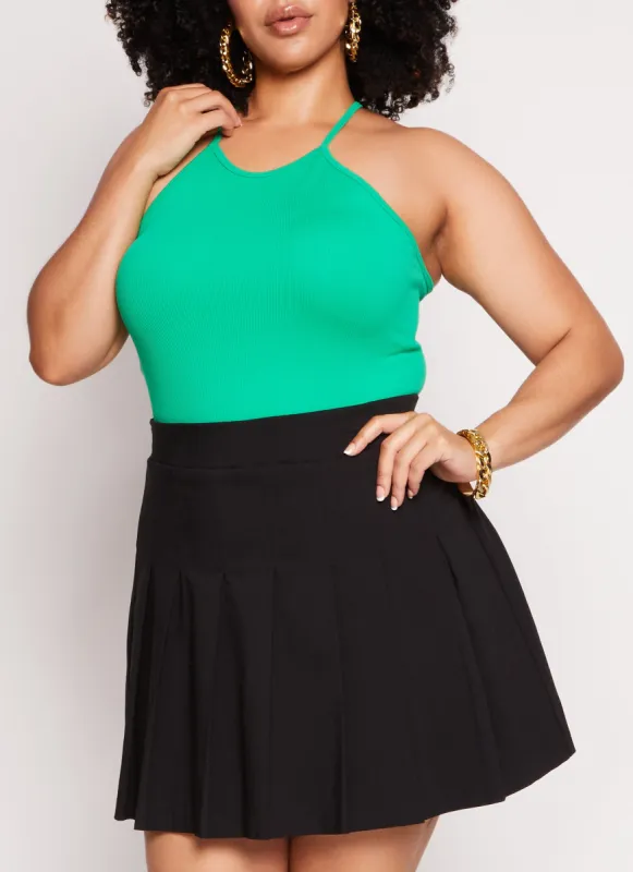 Plus Size Seamless Racerback High Neck Tank Top sold by Rainbow