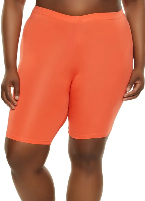 Plus Size Basic Bermuda Biker Shorts sold by Rainbow