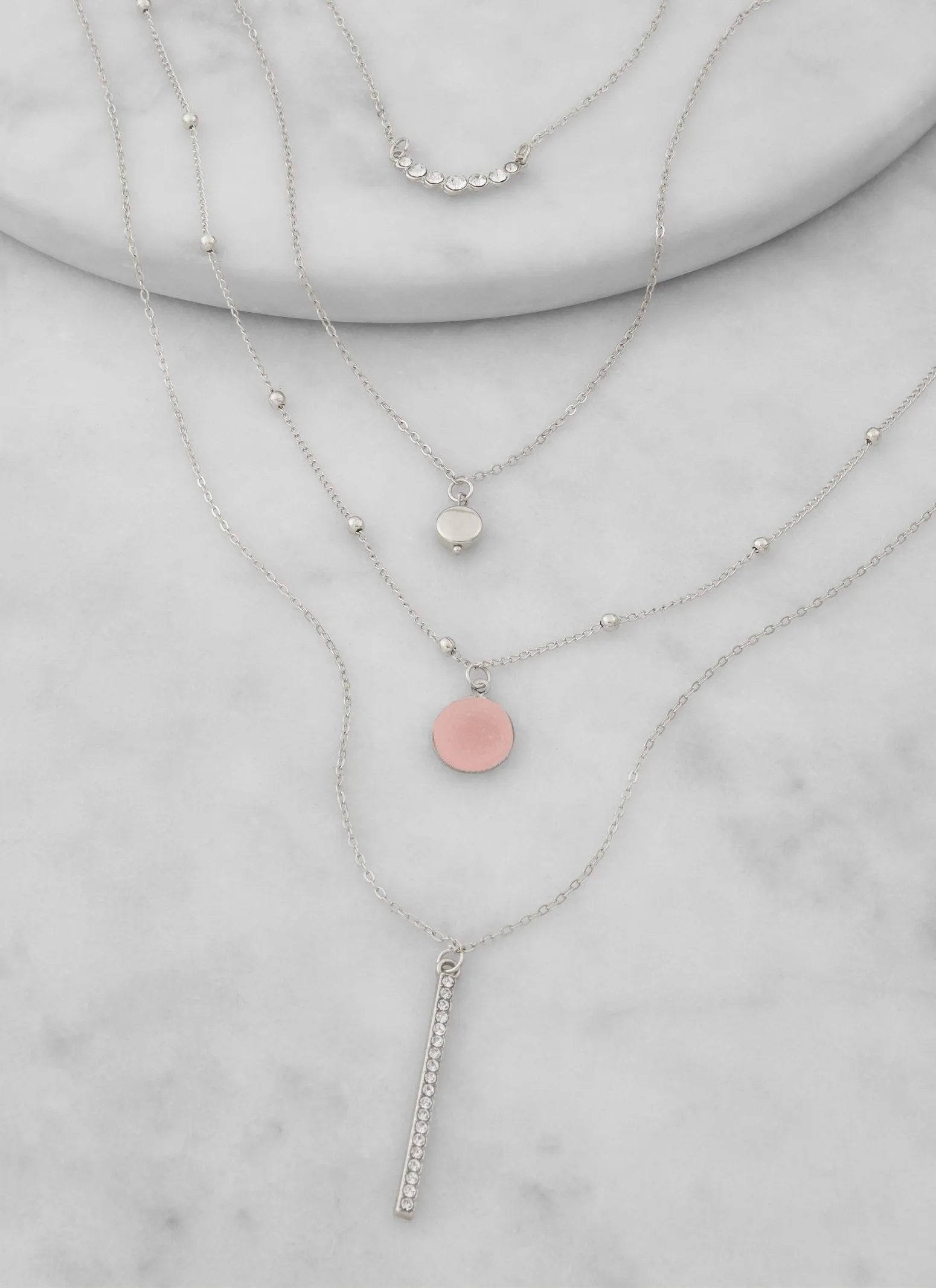 Rhinestone Layered Chain Necklace sold by Rainbow product image thumbnail 2