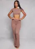 Ribbed High Waist Flare Pants sold by Rainbow