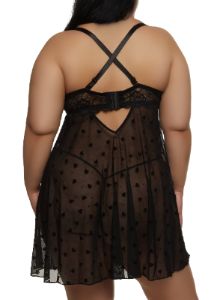 Plus Size Keyhole Babydoll and G String sold by Rainbow