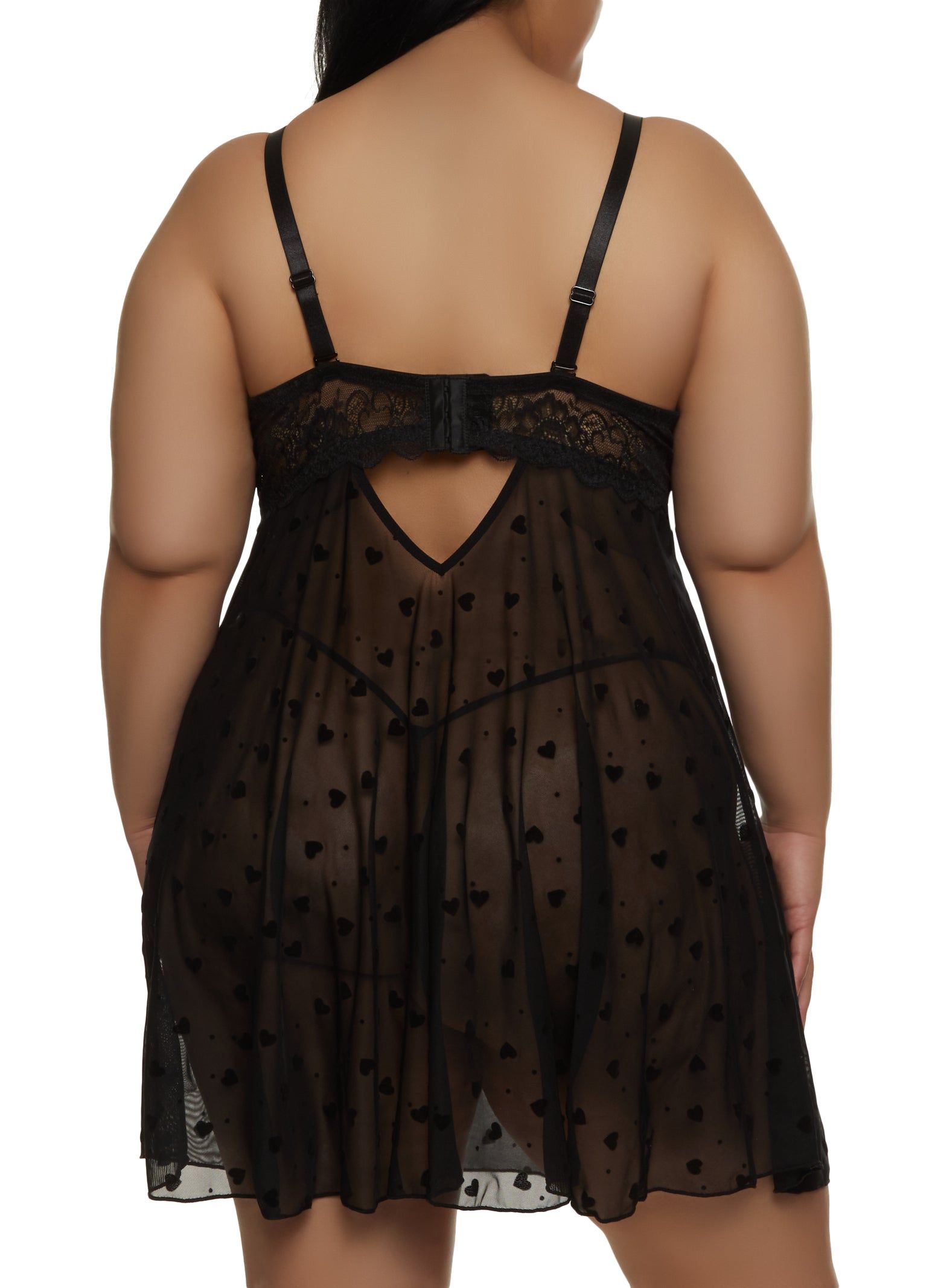 Plus Size Keyhole Babydoll and G String sold by Rainbow product image thumbnail 3