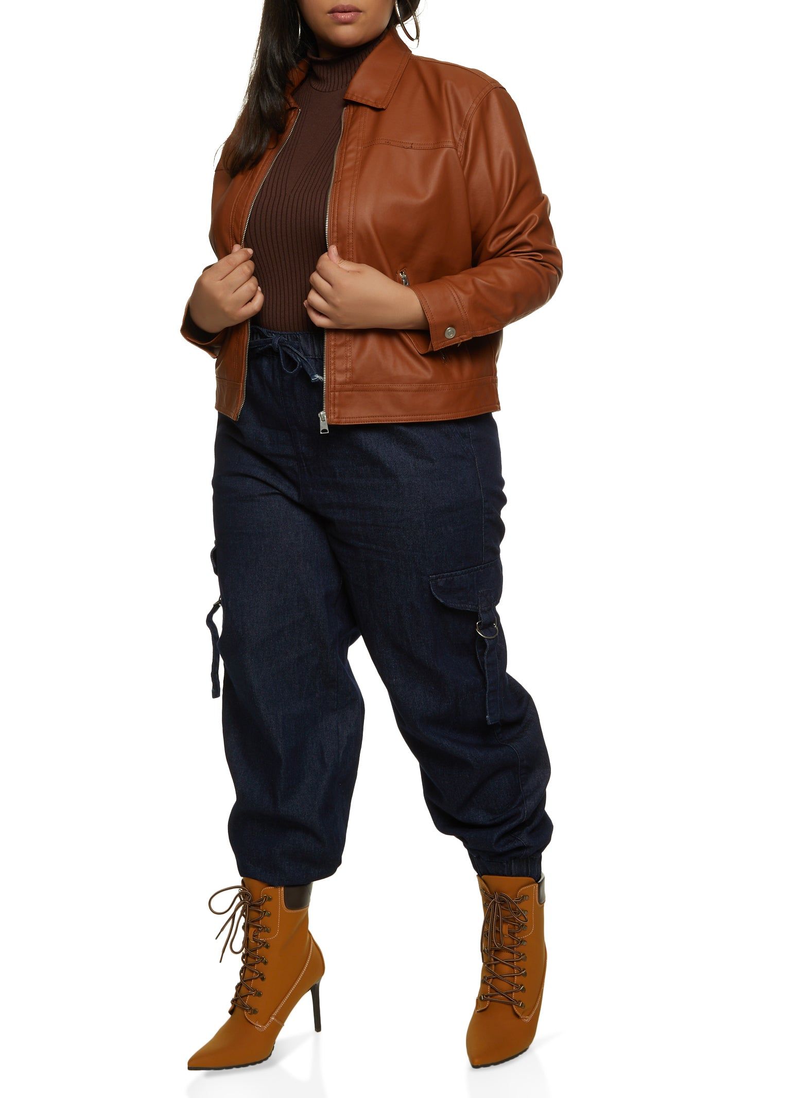 Plus Size Almost Famous Denim Cargo Joggers sold by Rainbow product image thumbnail 2