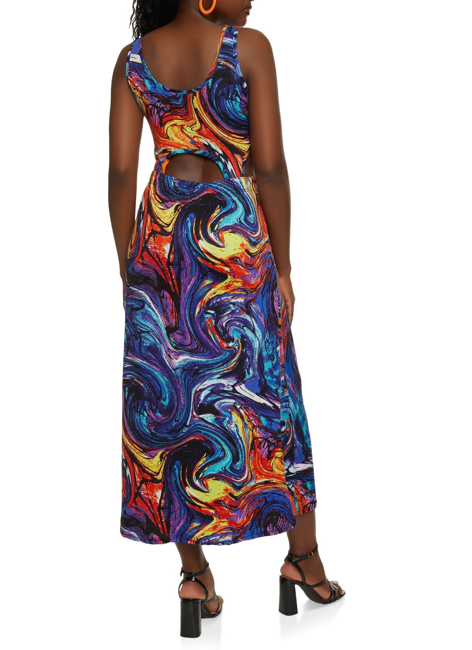 Psychedelic Print Cut Out Maxi Dress sold by Rainbow product image thumbnail 3