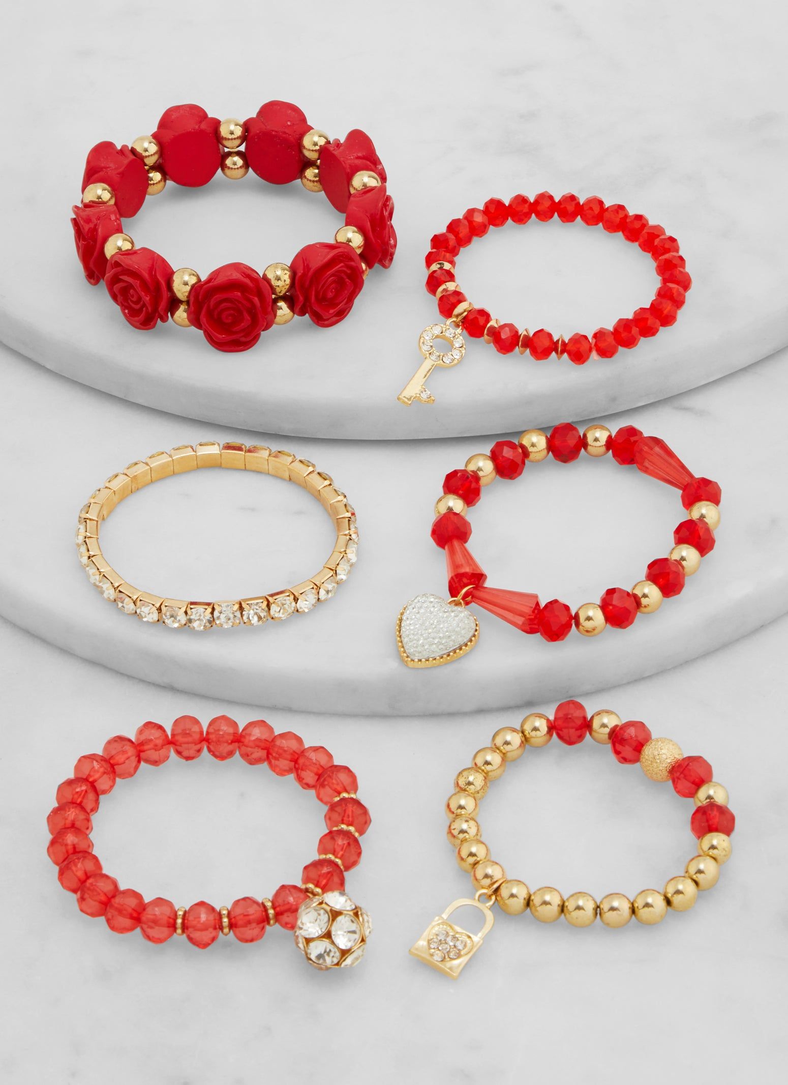 Set of 6 Rhinestone Beaded Stretch Bracelets sold by Rainbow product image thumbnail 2