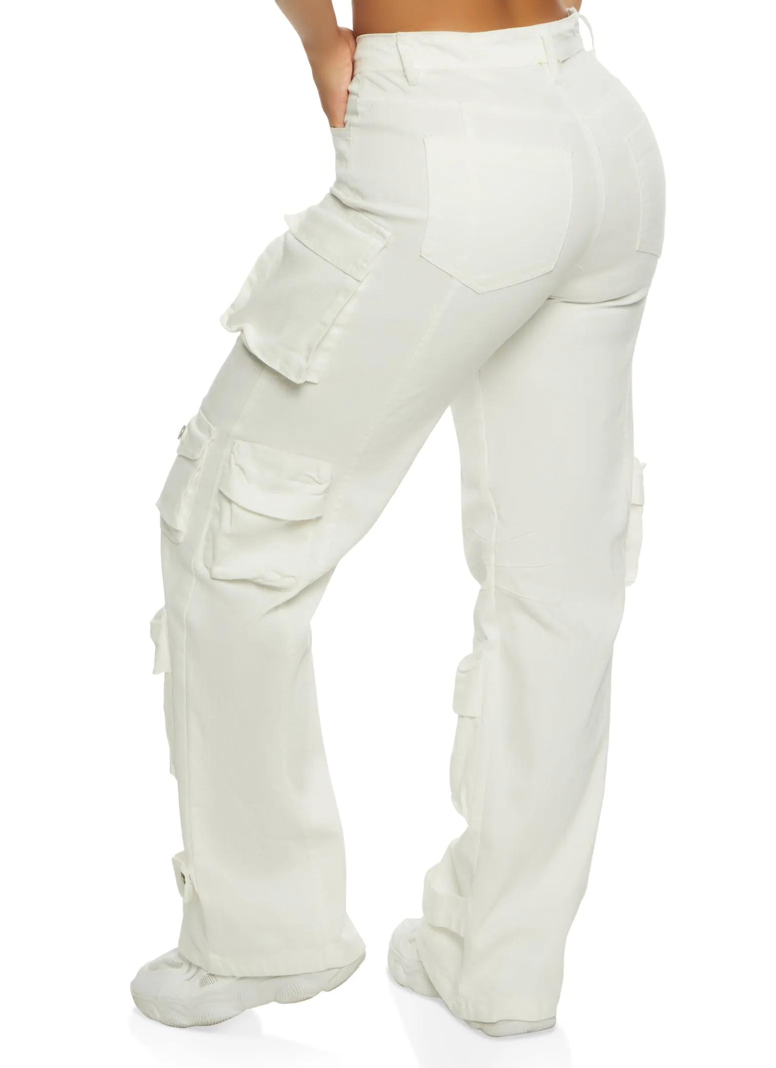 Twill Wide Leg Strap Cargo Pants sold by Rainbow product image thumbnail 3