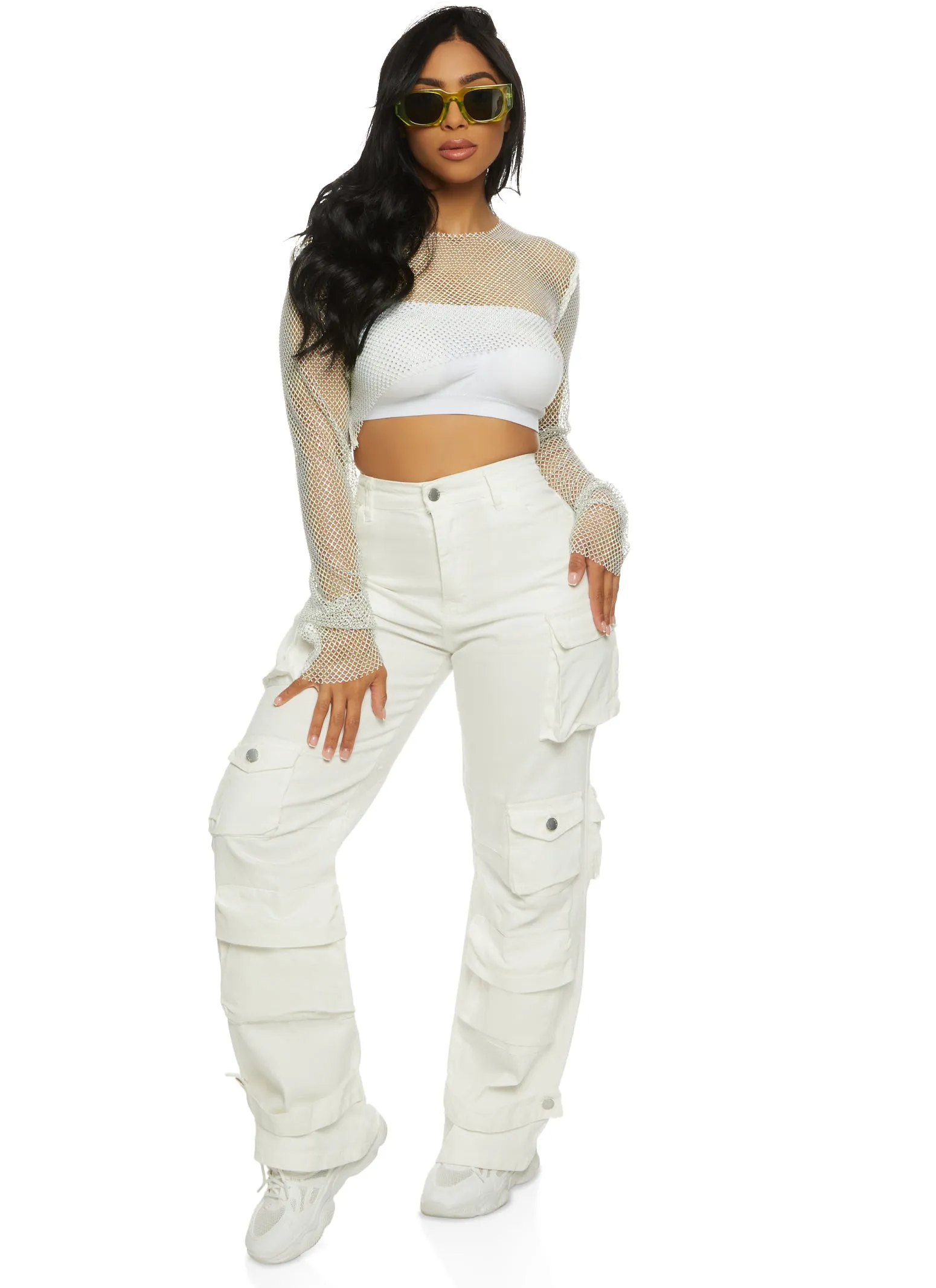 Twill Wide Leg Strap Cargo Pants sold by Rainbow product image thumbnail 2