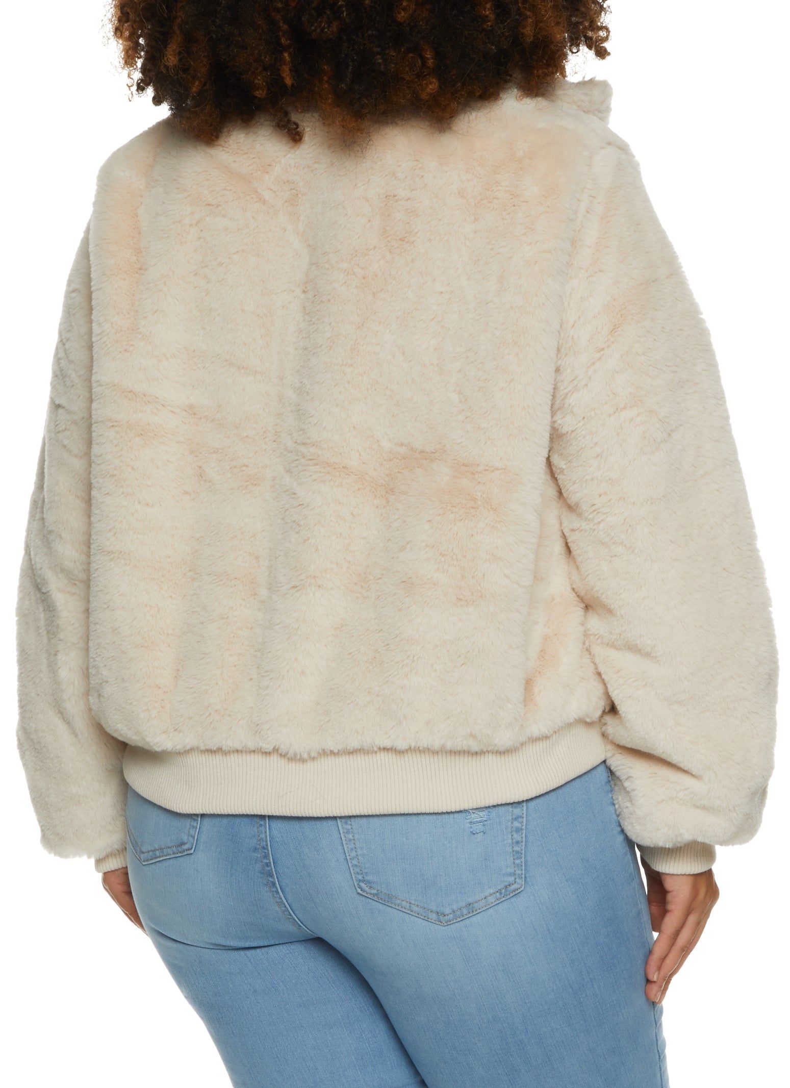 Plus Size Faux Fur Zip Up Jacket sold by Rainbow product image thumbnail 2