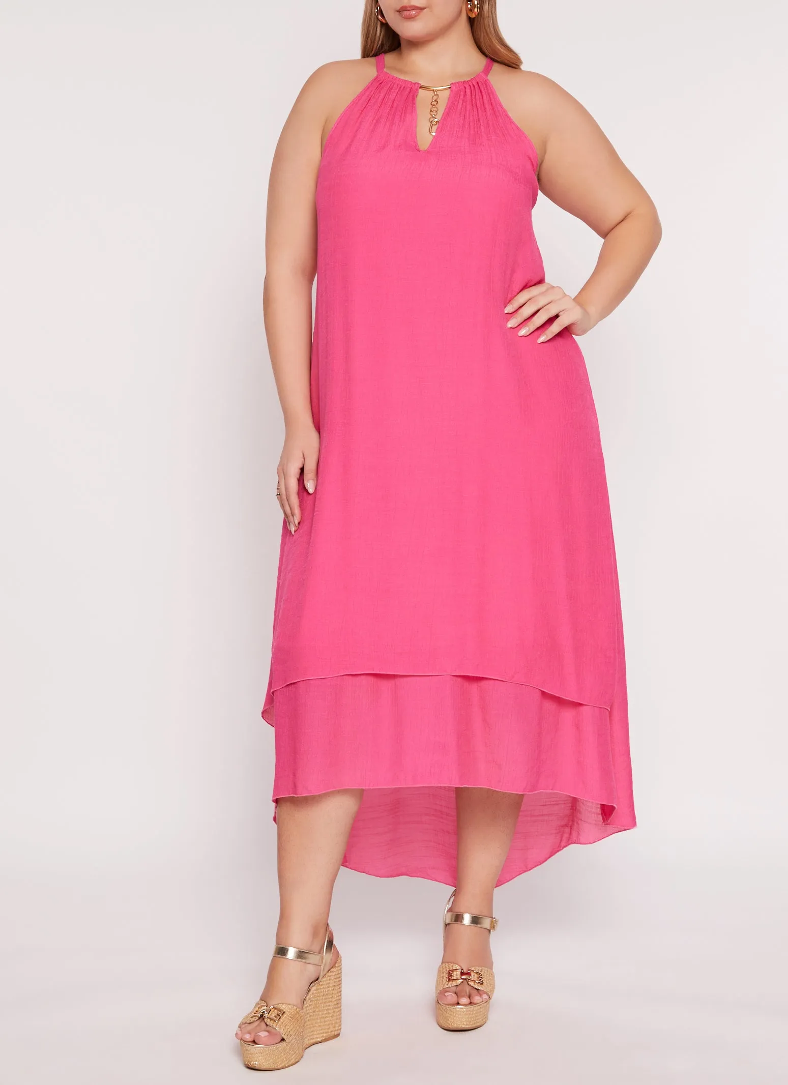 Plus Size Chain Detail Tiered Maxi Dress sold by Rainbow product image thumbnail 2