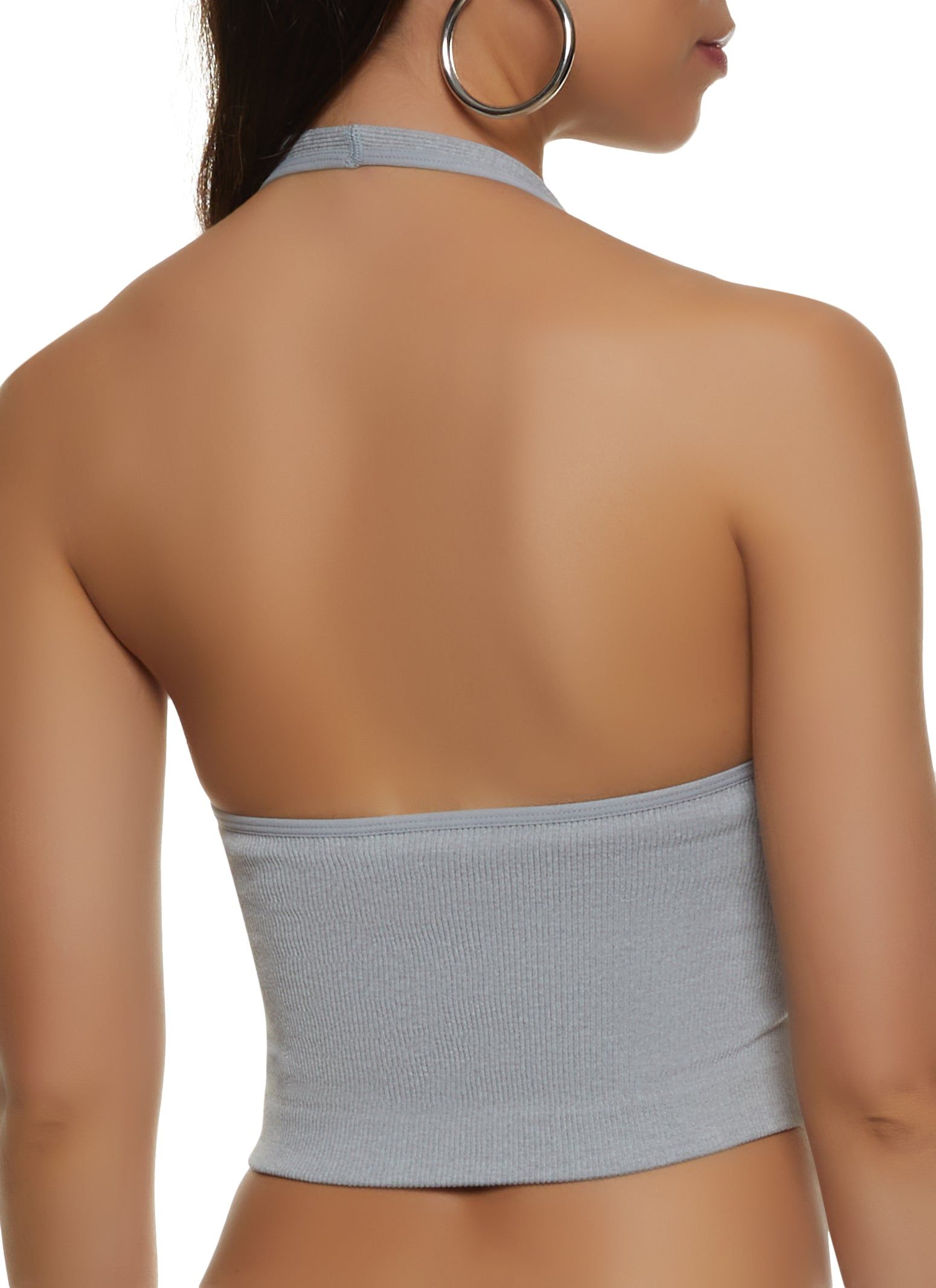 Compression Rib Halter Crop Top sold by Rainbow product image thumbnail 2