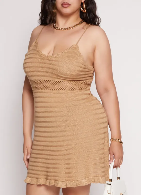 Plus Size Almost Famous Crochet Scalloped Cami Dress sold by Rainbow