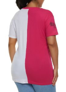 Plus Size Color Block Baby Girl Graphic Tee sold by Rainbow