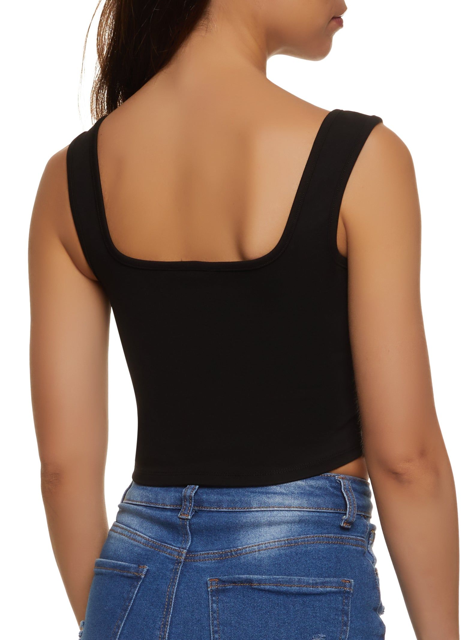 Ponte Square Neck Corset Crop Top sold by Rainbow product image thumbnail 2