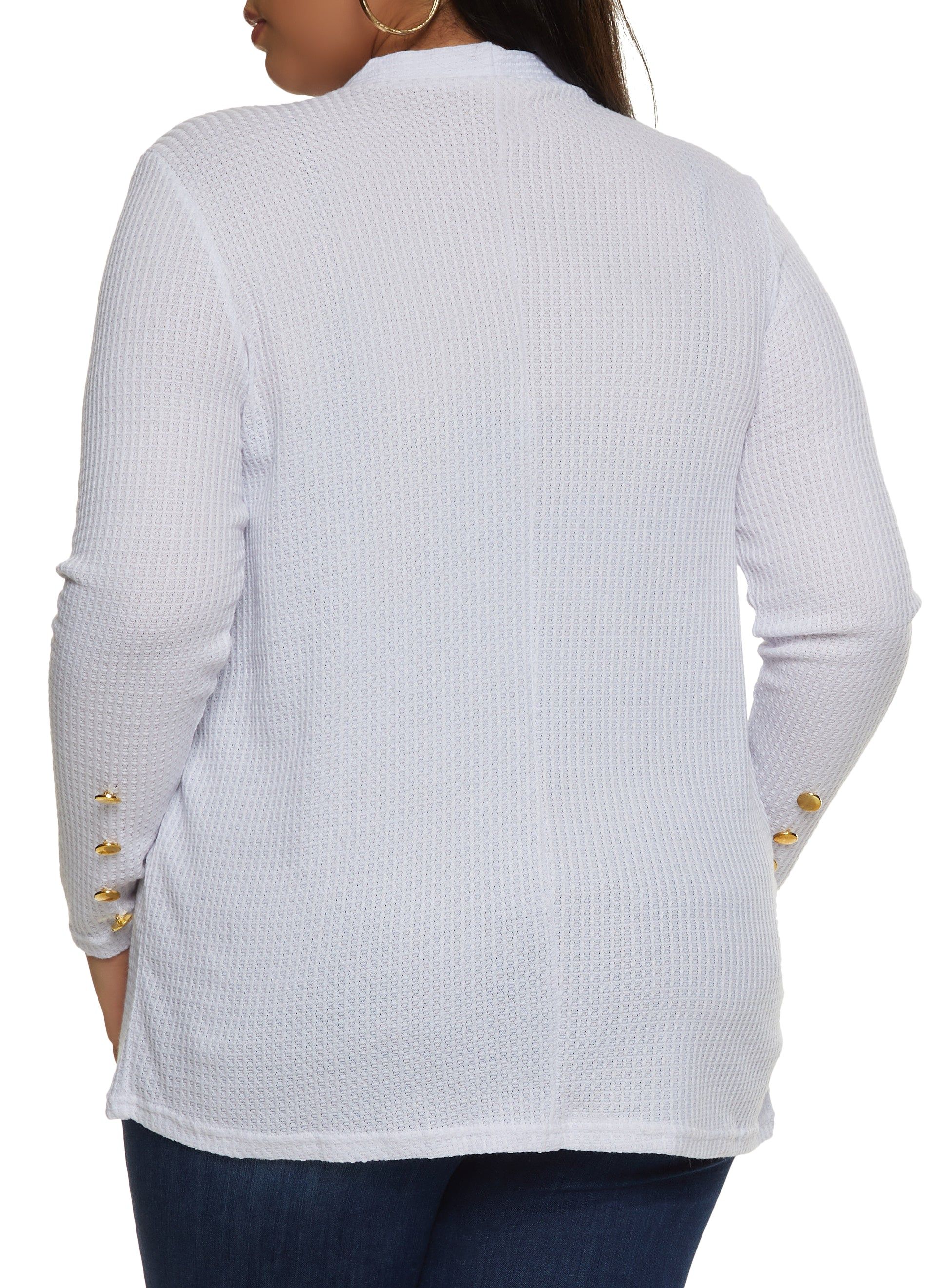 Plus Size Waffle Knit Open Front Cardigan sold by Rainbow product image thumbnail 2