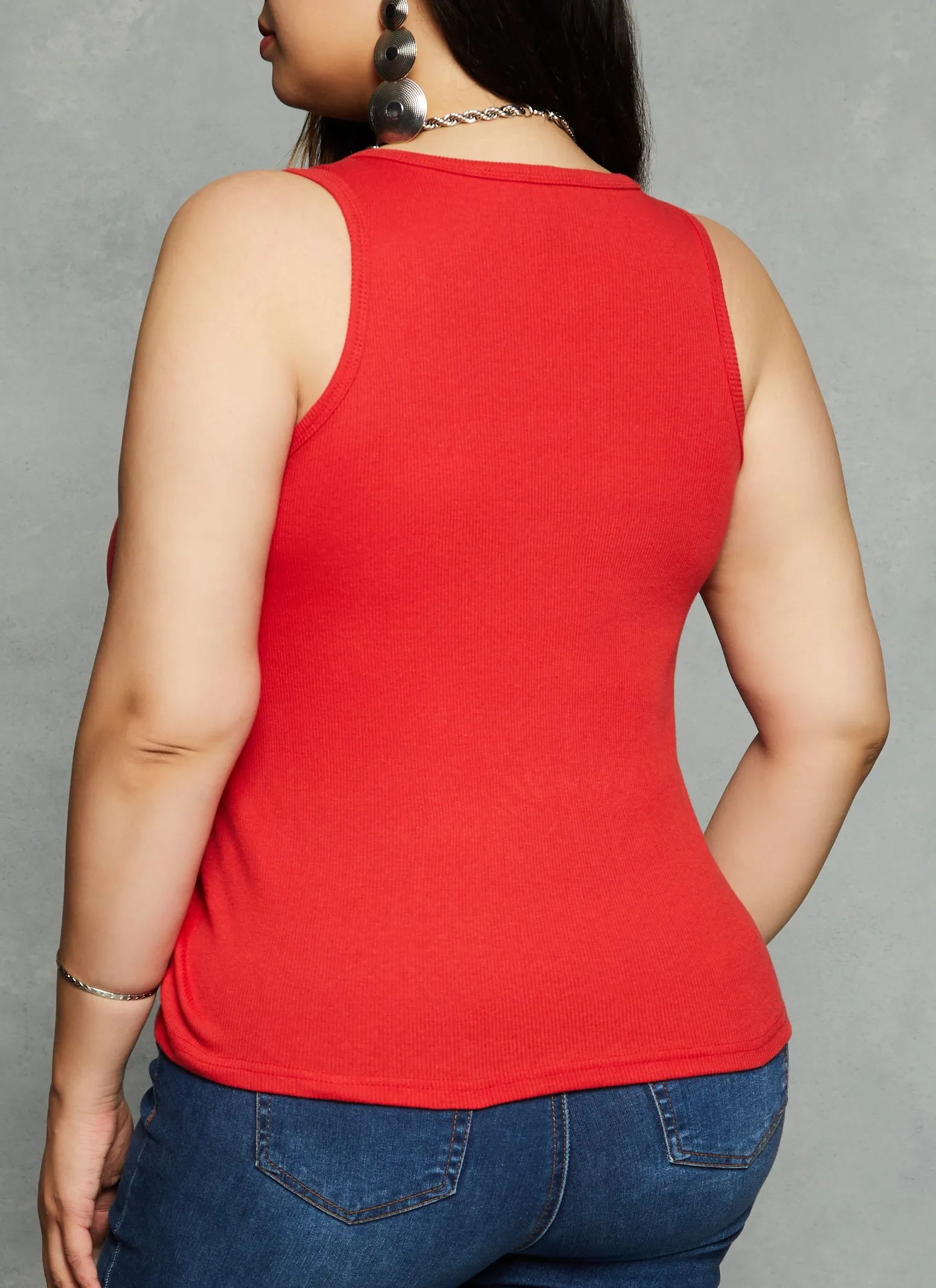 Plus Size Henley Tank Top sold by Rainbow product image thumbnail 3