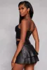 Haute Monde Faux Leather Padded Zip Back Corset Top sold by Rainbow