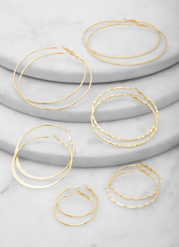Assorted Hoop Earring Set of 6 sold by Rainbow