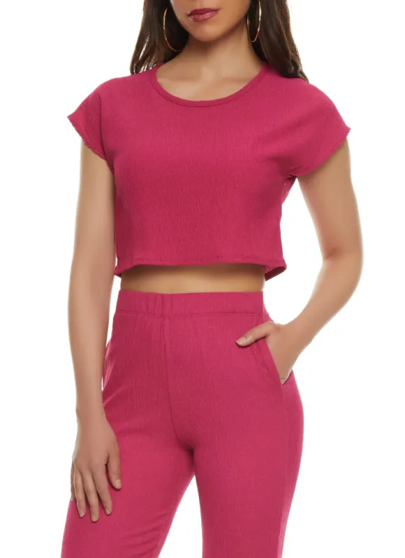Textured Crop Top sold by Rainbow