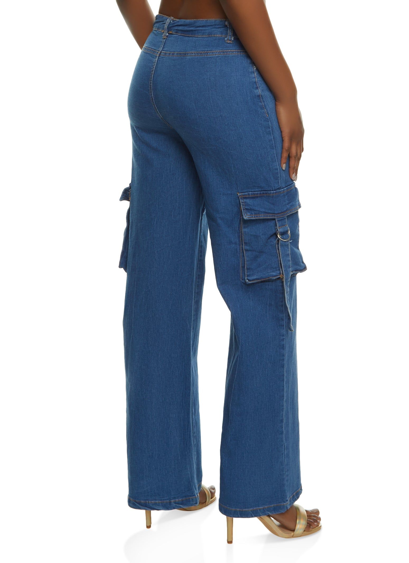 Denim Cargo Wide Leg Pants sold by Rainbow product image thumbnail 3