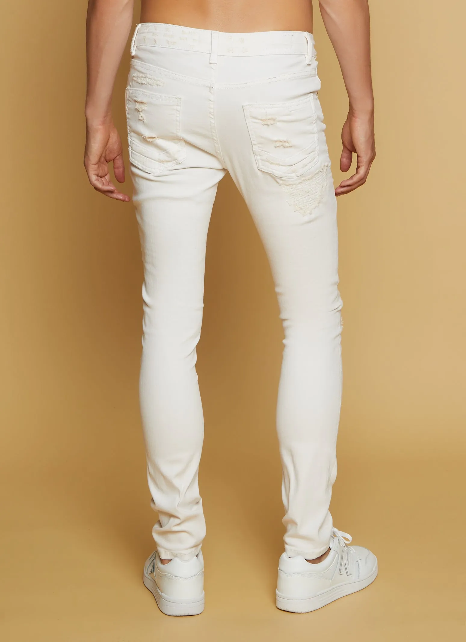 Mens Distressed Denim Skinny Fit Jeans sold by Rainbow product image thumbnail 3