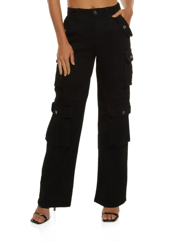 Wide Leg Cargo Jeans sold by Rainbow