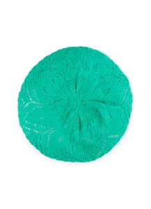 Heart Pointelle Knit Beret sold by Rainbow