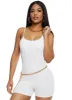 Seamless Ribbed Scoop Neck Cami Romper sold by Rainbow
