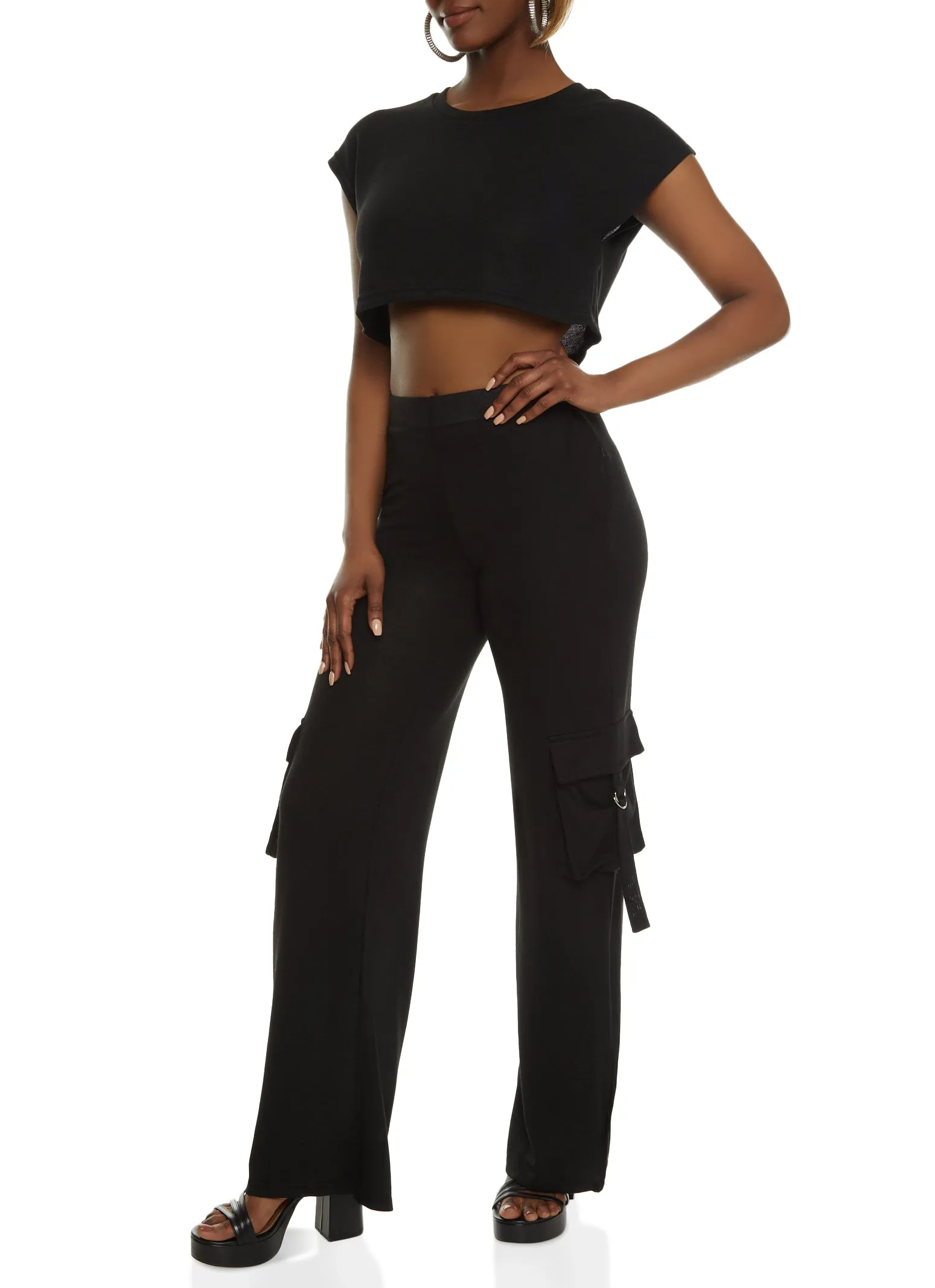 Daisy Brushed Knit Cap Sleeve Crop Top sold by Rainbow product image thumbnail 2