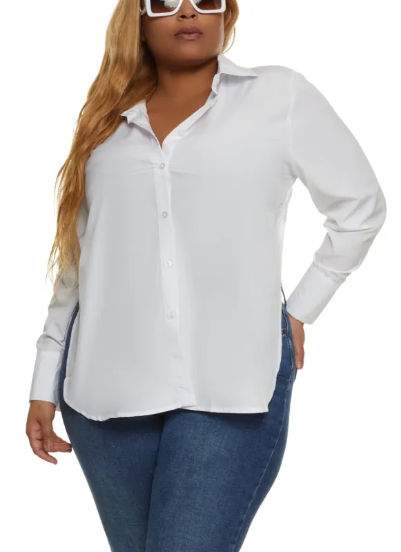 Plus Size Open Tie Back Shirt sold by Rainbow