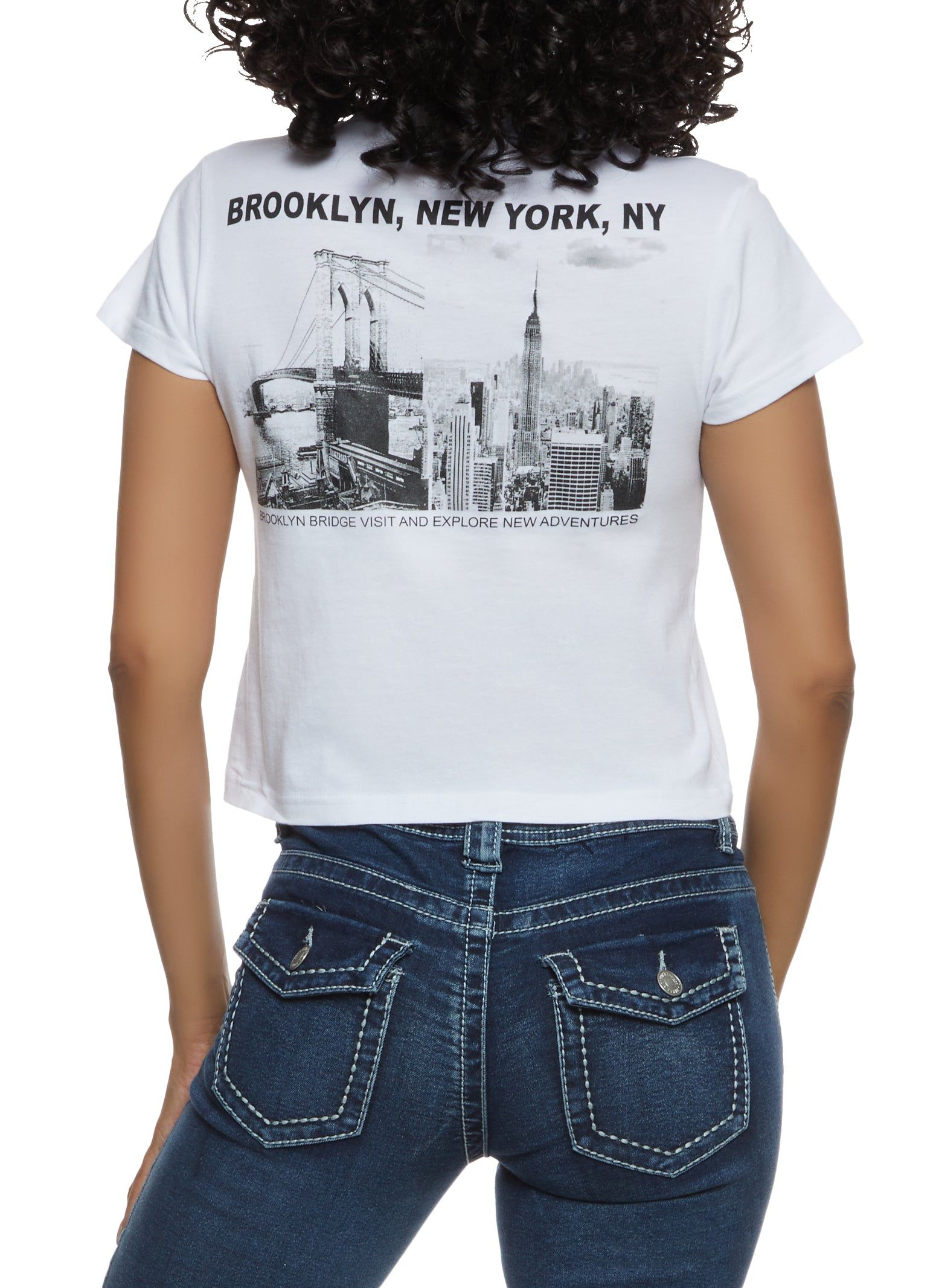 Brooklyn New York NY Cropped Tee sold by Rainbow product image thumbnail 2
