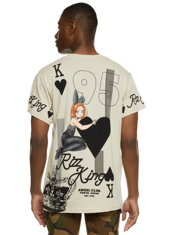 Mens Rizz King Crew Neck Graphic Tee sold by Rainbow