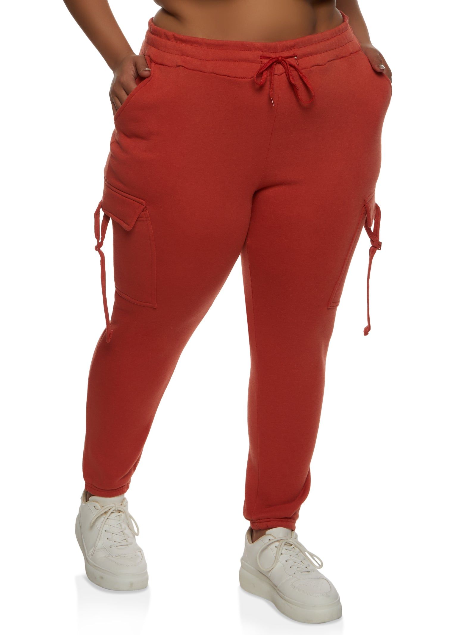 Plus Size Cargo Pocket Drawstring Joggers sold by Rainbow