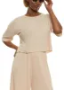 Textured Ribbed Knit Crew Neck Top sold by Rainbow