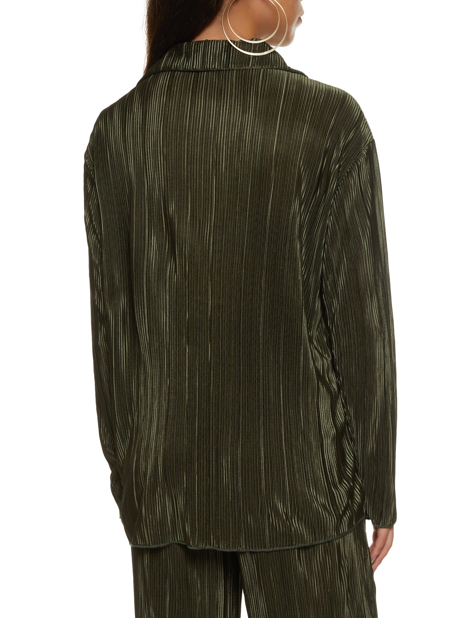 Plisse V Neck Button Front Top sold by Rainbow product image thumbnail 3