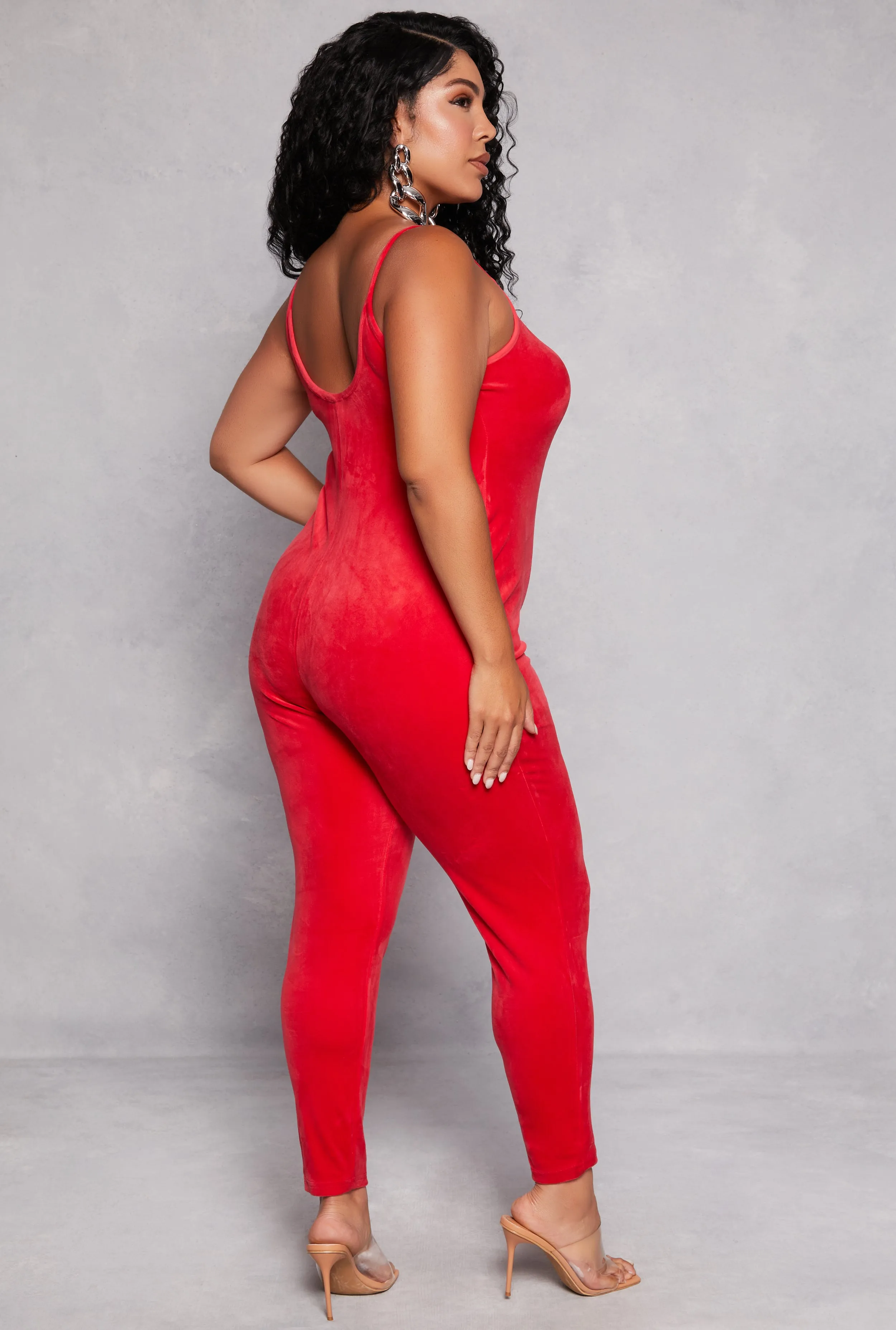 Plus Size Velour Cami Catsuit sold by Rainbow product image thumbnail 3