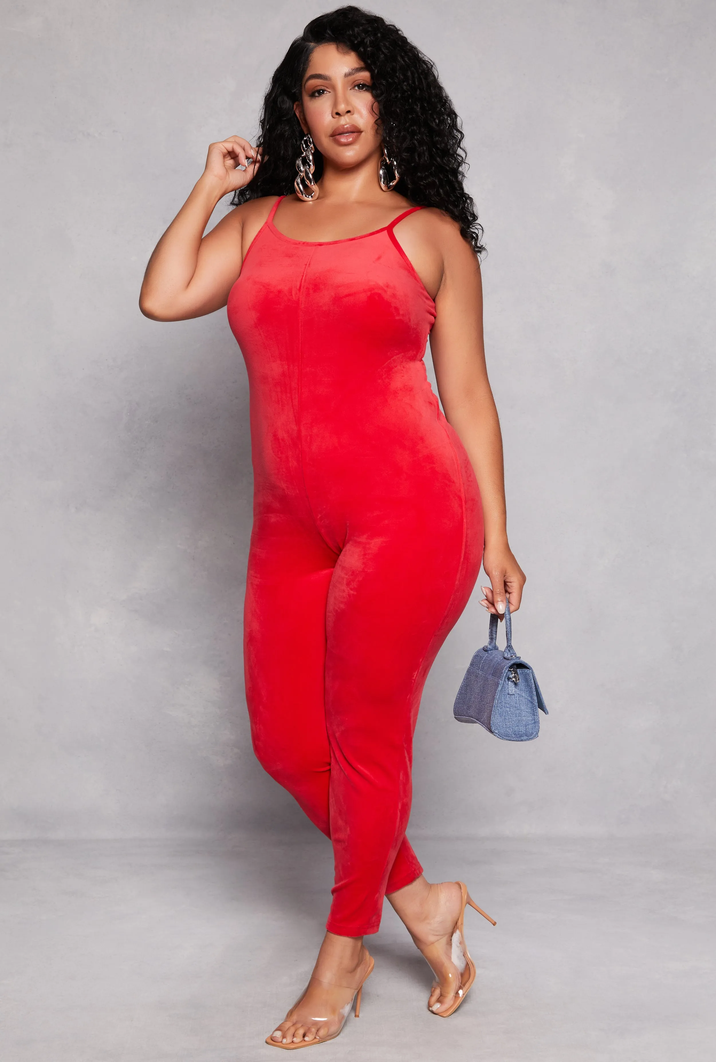 Plus Size Velour Cami Catsuit sold by Rainbow product image thumbnail 2